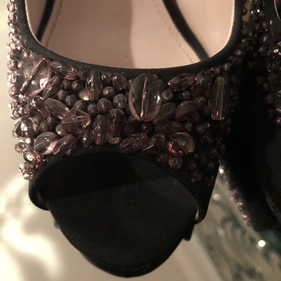 Caparros Black Peep Toe shoes with rhinestones - Picture 5 of 8